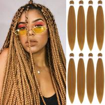 Trança longa de cabelo pré-esticado Alrence, 30 polegadas, 8 pacotes, extensões profissionais de cabelo, crochê sintético, tranças torcidas (30 polegadas, 27 )