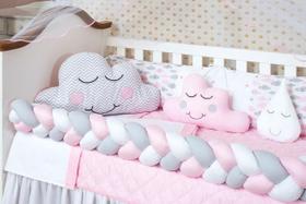 Trança Protetor Lateral Berço Avulsa Menina Rosa Cheia G