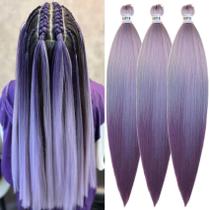 Trançando o cabelo Leticia Purple Ombre, sintético pré-esticado Trançando o cabelo Leticia Purple Ombre, sintético pré-esticado