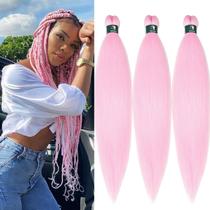 Trançando o cabelo, Puryo, pastel, rosa claro, pré-esticado, 26 polegadas