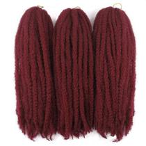 Tranças de cabelo de crochê BYKSVIOC Afro Kinky Twist 18 polegadas vermelhas