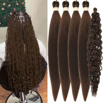 Tranças de cabelo Gozill Brown Boho Braids pré-esticadas