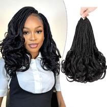 Tranças de crochê WOKAA French Curl 30 cm Goddess Box Braids x8