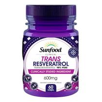 Trans Resveratrol 600mg 98% Puro 60 cápsulas Sunfood - Natural