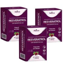 Trans Resveratrol Original kit 3 x 60 cápsulas Semente de Uva Supraervas 180 cápsulas Trans Resveratrol Original kit 3 x 60 cápsulas Semente de Uva Supraervas 180 cápsulas