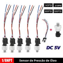 Transdutor De Pressão De Óleo De Alta Precisão 145-500Psi Aço Inoxidável 1/8 NPT DC 5V Sensor De