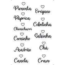 Transfer de Imagem Small - Nomes de Temperos Para Pote Coração - TIS-062