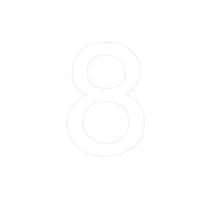 Transfer - Número 8 - Branco - 1 unidade - Rizzo Transfer - Número 8 - Branco - 1 unidade - Rizzo