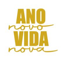 Transfer Para Balão Lettering - Ano Novo, Vida Nova - Dourado - 1 unidade - Rizzo