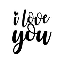 Transfer Para Balão Lettering - I Love You Coração - 01 Unidade - Rizzo