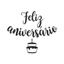 Transfer Para Balão Lettering Preto - Feliz Aniversário Bolo - 01 Unidade - Rizzo Transfer Para Balão Lettering Preto - Feliz Aniversário Bolo - 01 Unidade - Rizzo
