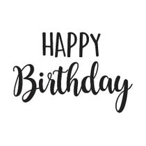 Transfer Para Balão Lettering Preto - Happy Birthday - 01 Unidade - Rizzo