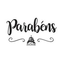 Transfer Para Balão Lettering Preto - Parabéns Bolo - 01 Unidade - Rizzo