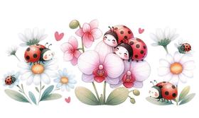 Transfer têxtil 27,5x12,8cm ttb5-002 barrado joaninha