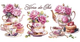 Transfer têxtil 27,5x12,8cm ttb5-006 barrado chá e doces Transfer têxtil 27,5x12,8cm ttb5-006 barrado chá e doces
