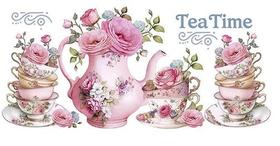 Transfer têxtil 27,5x12,8cm ttb5-007 barrado xícaras empilhadas