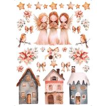 Transfer Textil Natal Retangular - Anjinho - TTR6N-001