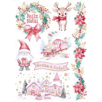 Transfer Textil Natal Retangular - Aquarela - TTR6N-019