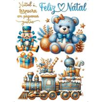 Transfer Textil Natal Retangular - Azul II - TTR6N-013