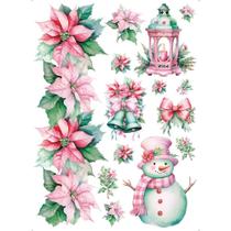 Transfer Textil Natal Retangular - Natal Rosa - TTR6N-002