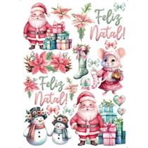 Transfer Textil Natal Retangular - Papai Noel - TTR6N-009 Transfer Textil Natal Retangular - Papai Noel - TTR6N-009