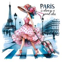 Transfer Textil Quadrado - Dama Paris Transfer Textil Quadrado - Dama Paris
