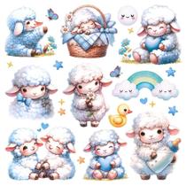 Transfer Textil Quadrado - Ovelhinha Menino