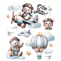 Transfer Textil Retangular - Ursinho Aviador Transfer Textil Retangular - Ursinho Aviador