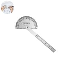 Transferidor De Grau 0180º Aço Inoxidável Com Régua Transferidor De Grau 0180º Aço Inoxidável Com Régua