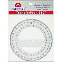 Transferidor Poliestireno 360 Graus Cristal - Acrimet Transferidor Poliestireno 360 Graus Cristal - Acrimet