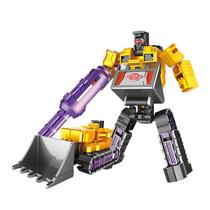 Transforma-se em trator e robô. Os bonecos de ação se combin