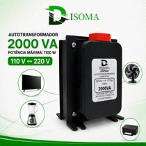 Transformador de Voltagem 2000VA Disoma Bivolt 110V para 220V e 220V para 110V Com Protetor Térmico Suporta até 1100W como ventiladores, geladeiras, f Transformador de Voltagem 2000VA Disoma Bivolt 110V para 220V e 220V para 110V Com Protetor Térmico Suporta até 1100W como ventiladores, geladeiras, f