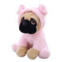 Transformar boneca shar pei bonito cachorro ragdoll vestindo chapéu simulação cão pug cachorro boneca brinquedo de pelúcia