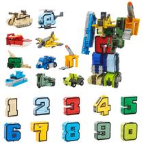 Transformer Toy VEAIS Number Alpha Bot Military para crianças a partir de 3 anos