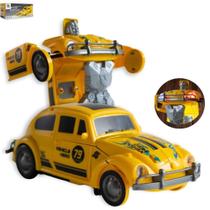 Transformers Brinquedo Fusca Vira Robô Automático Som E Luz