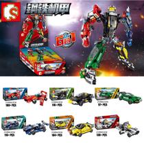 Transformers Carro Robô 6 em 1 de Blocos De Montar Carros de Corrida Coleção Completa 657 peças