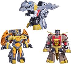 Transformers Dinobot Adventures Dinobot Squad Grimlock, Dinobot Snarl, e Predaking 3-Pack Converting Figures, Brinquedos de 4,5 Polegadas, Idades 3 e Up