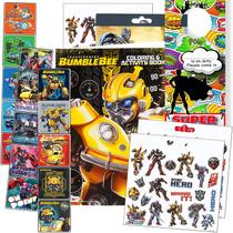 Transformers Rescue Bots Coloring and Activity Book Set - Bundle Includes: 96-pg Coloring Book, Adesivos e Cabide de Porta de Super-Herói