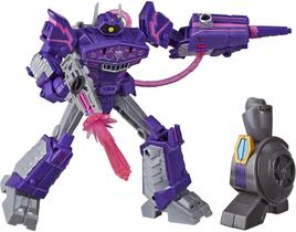 Transformers Toys Cyberverse Deluxe Class Shockwave Action Figure, Shock Blast Attack Move and Build-A-Figure Piece, para crianças de 6 anos ou mais, 5 polegadas