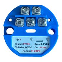 Transmissor De Temperatura Rtd Pt100 0 A 300ºc Saída 0-10v