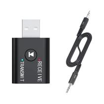 Transmissor E Receptor De Áudio Universal 2 Em 1 Para Carro, Dongle AUX RCA USB De 3,5mm Com