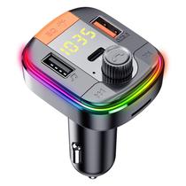 Transmissor FM Bluetooth 5.0 para Carro com 7 Cores de LED - Adaptador Bluetooth com Retroiluminação