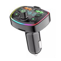 Transmissor FM Bluetooth 5.1 para Carro, Carregador Veicular com USB e Tipo-C, Display LED, RGB - PONTO DO NERD Transmissor FM Bluetooth 5.1 para Carro, Carregador Veicular com USB e Tipo-C, Display LED, RGB - PONTO DO NERD