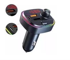 Transmissor FM Bluetooth Carregador Veicular Microfone Embutido Transmissor FM Bluetooth Carregador Veicular Microfone Embutido