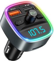 Transmissor FM Bluetooth ORIA Quick Charge 3.0 com LED RGB
