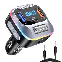 Transmissor FM Bluetooth para carro LENCENT com carregador PD+QC3.0 Transmissor FM Bluetooth para carro LENCENT com carregador PD+QC3.0