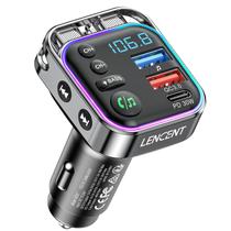 Transmissor FM LENCENT Bluetooth 5.3, adaptador de carro, carregador de 48 W