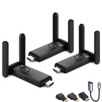 Transmissor HDMI sem fio e 2 receptores POFAN 165 pés/50 m