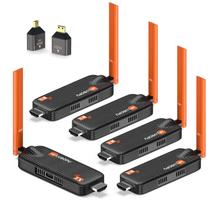 Transmissor HDMI sem fio WELUSOPU com 4 receptores, alcance de 50 m Transmissor HDMI sem fio WELUSOPU com 4 receptores, alcance de 50 m