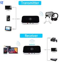 Transmissor Receptor 2X1 Áudio Bluetooth 5.0 Cabo Aux Micro